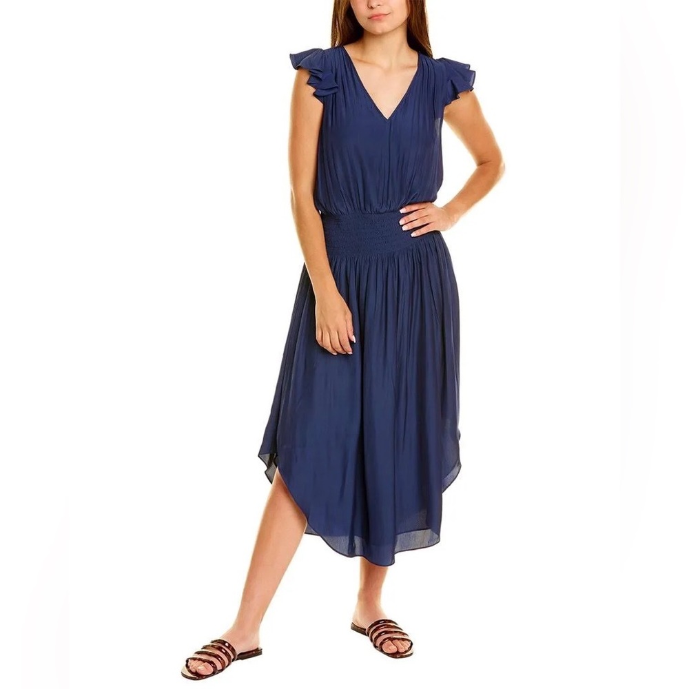 Ramy Brook Silk Reina Dress- NAVY and BLACK- L